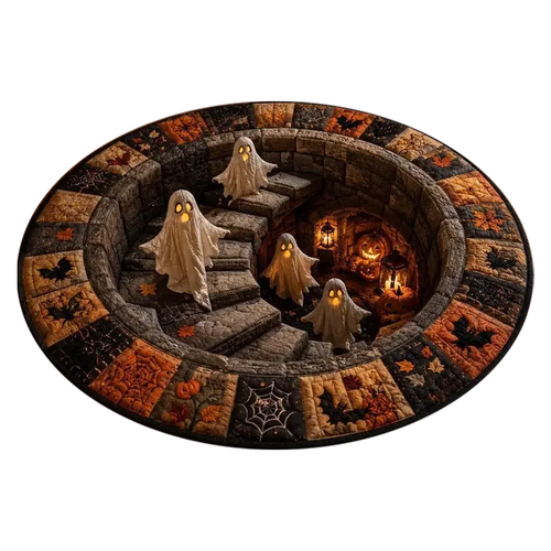 3D Vortex Halloween Rug