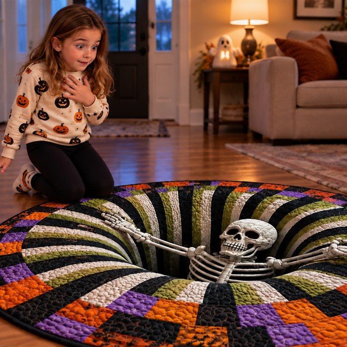 Optical Illusion Halloween Rug