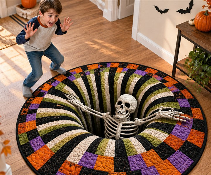 Optical Illusion Halloween Rug