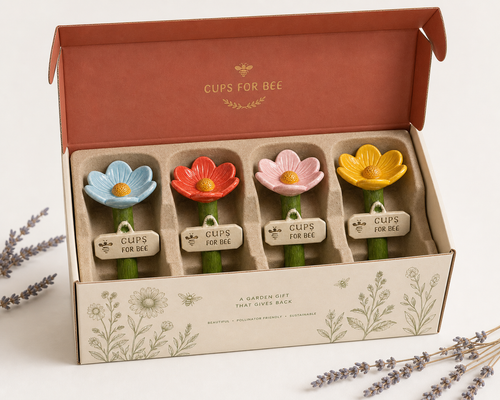 Mabel’s BeeSips – Weatherproof Flower Watering Stations, Set of 4