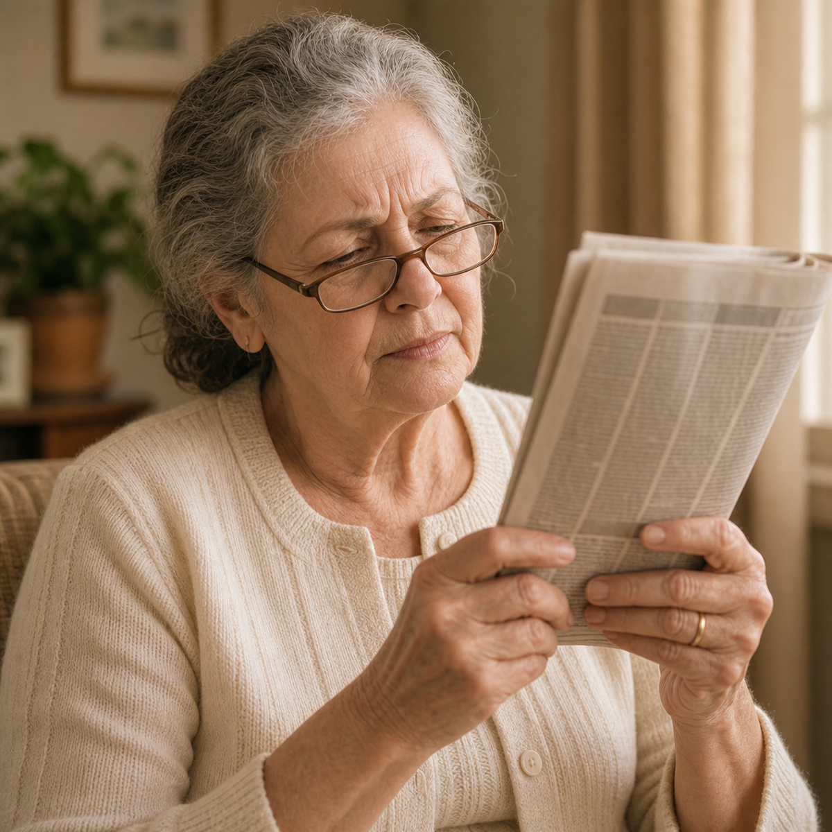 Person reading comfortably at home